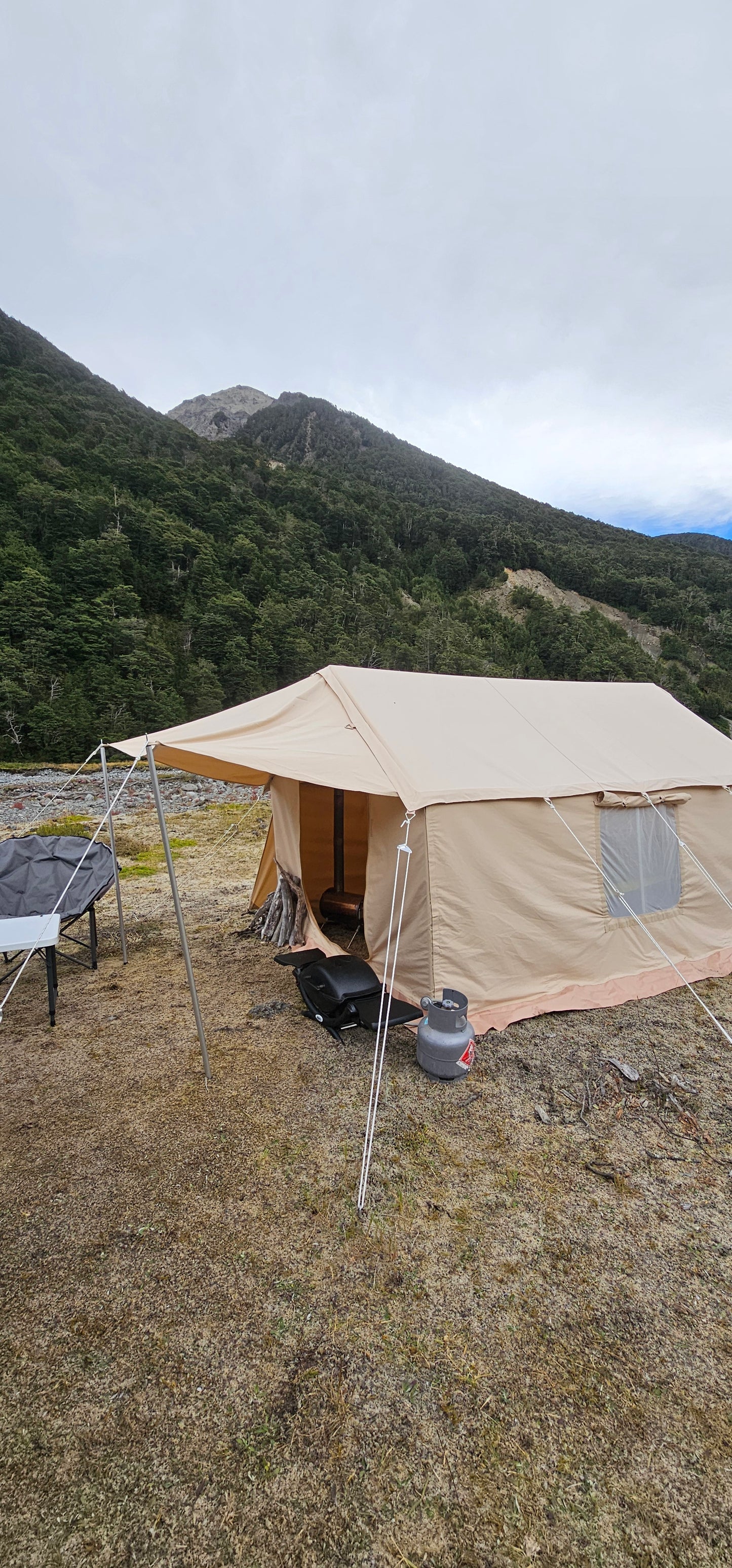 Canvas expedition tent & fire RENTAL